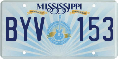 MS license plate BYV153
