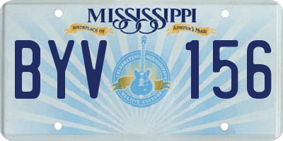 MS license plate BYV156