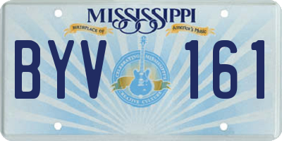 MS license plate BYV161