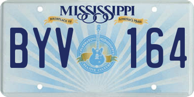 MS license plate BYV164