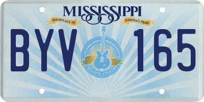MS license plate BYV165