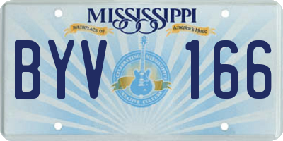MS license plate BYV166