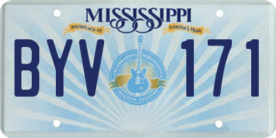 MS license plate BYV171