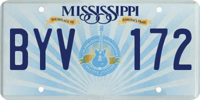 MS license plate BYV172