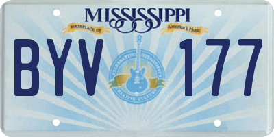 MS license plate BYV177