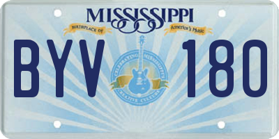 MS license plate BYV180
