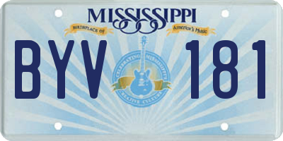 MS license plate BYV181