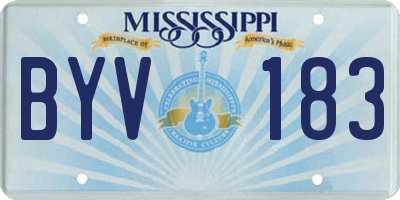 MS license plate BYV183