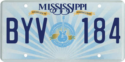 MS license plate BYV184