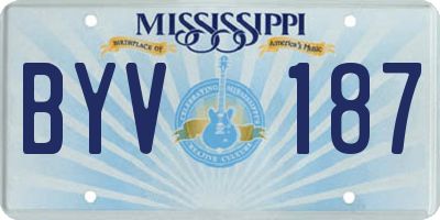 MS license plate BYV187