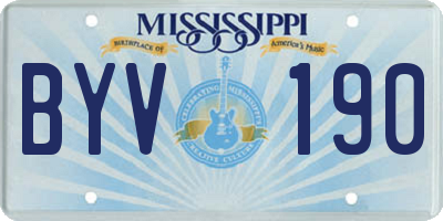 MS license plate BYV190