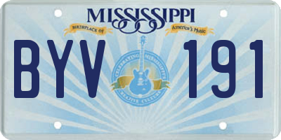 MS license plate BYV191