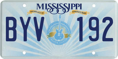 MS license plate BYV192