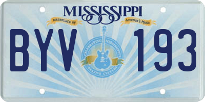 MS license plate BYV193