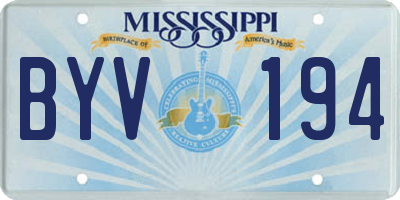 MS license plate BYV194