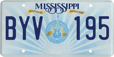 MS license plate BYV195