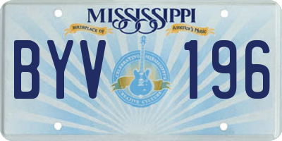 MS license plate BYV196