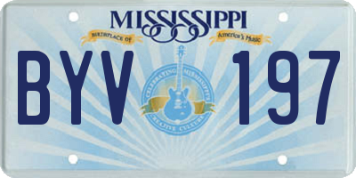 MS license plate BYV197