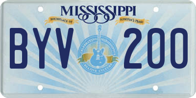 MS license plate BYV200