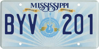 MS license plate BYV201