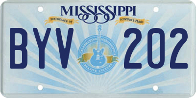 MS license plate BYV202