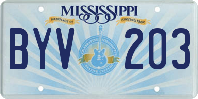 MS license plate BYV203