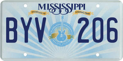 MS license plate BYV206