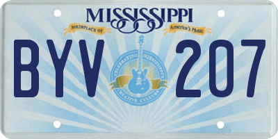 MS license plate BYV207