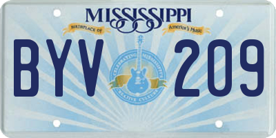 MS license plate BYV209