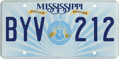 MS license plate BYV212