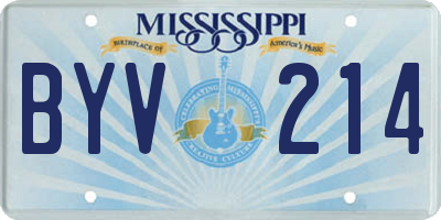 MS license plate BYV214