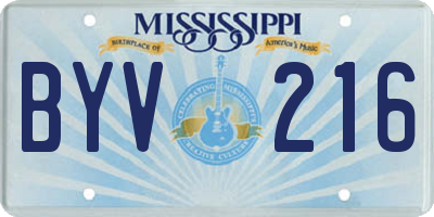 MS license plate BYV216