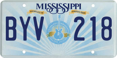 MS license plate BYV218