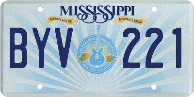 MS license plate BYV221