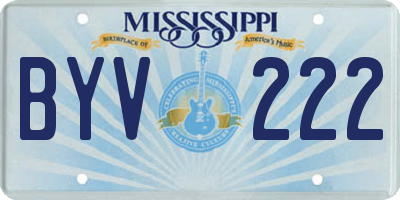 MS license plate BYV222