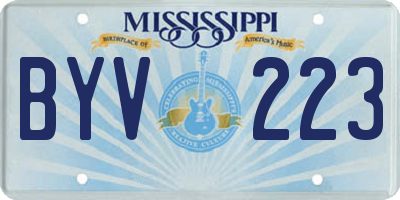 MS license plate BYV223