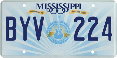 MS license plate BYV224