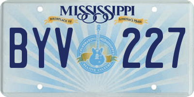 MS license plate BYV227