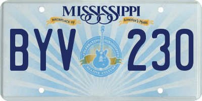 MS license plate BYV230