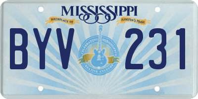 MS license plate BYV231