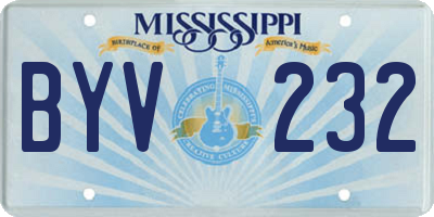 MS license plate BYV232