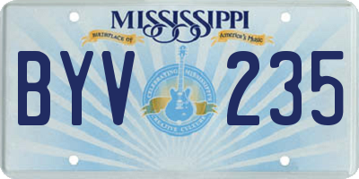 MS license plate BYV235