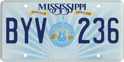 MS license plate BYV236