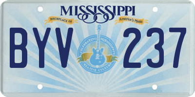 MS license plate BYV237