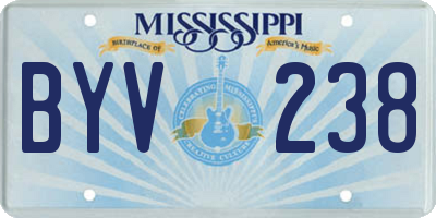 MS license plate BYV238