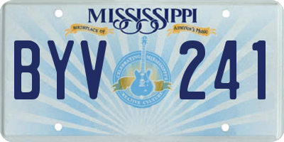 MS license plate BYV241
