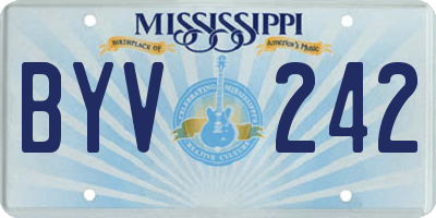 MS license plate BYV242