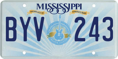 MS license plate BYV243