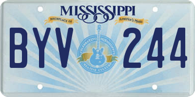 MS license plate BYV244