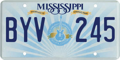MS license plate BYV245